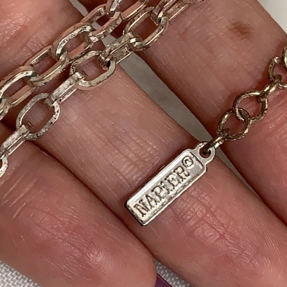 💐5/25 Napier delicate drop silver tone chain link - Picture 3 of 8